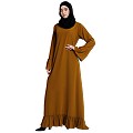 Casual frilled abaya- Mustard Casual frilled abaya- Mustard